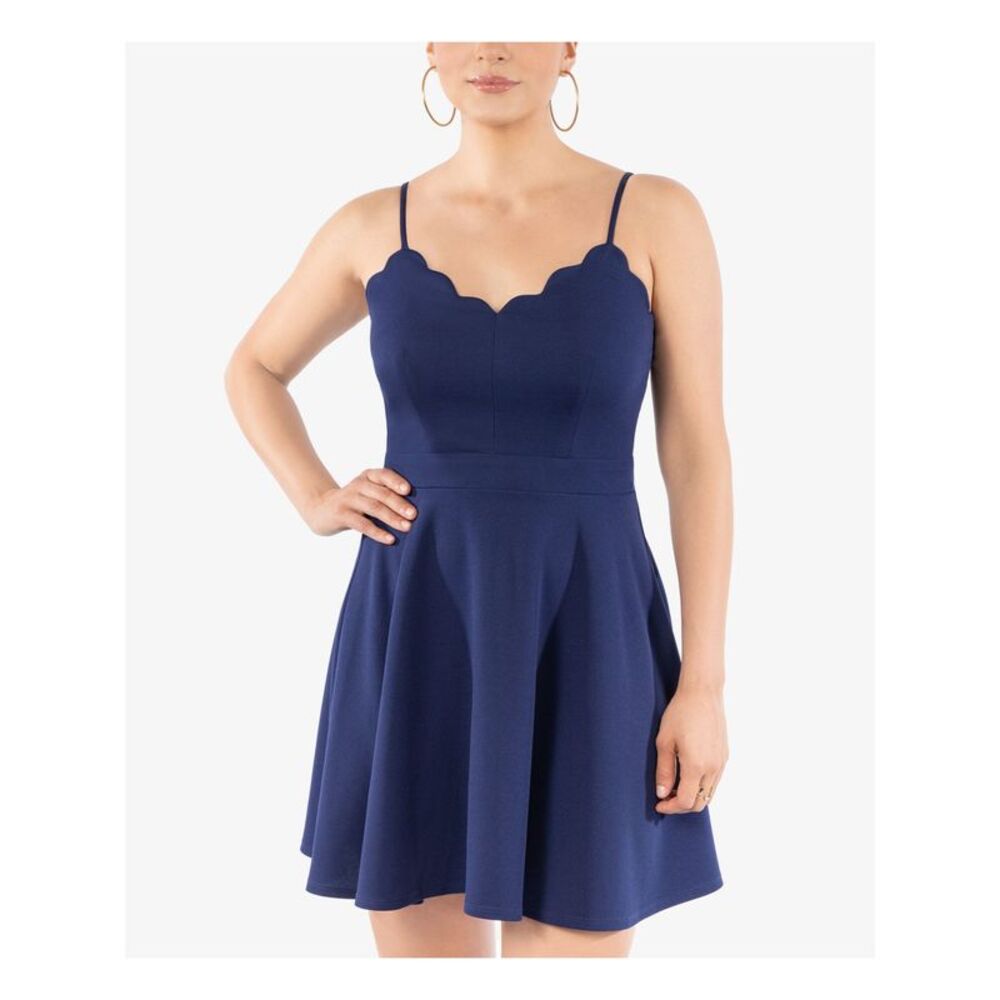 B DARLIN Womens Adjustable Straps Partially Line Spaghetti Strap Mini Dress
